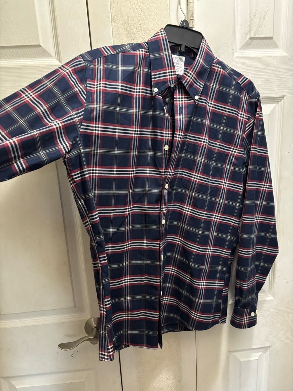 Brooks brothers Men's Navy Plaid Button-Down Shirt - Classic Long Sleeve